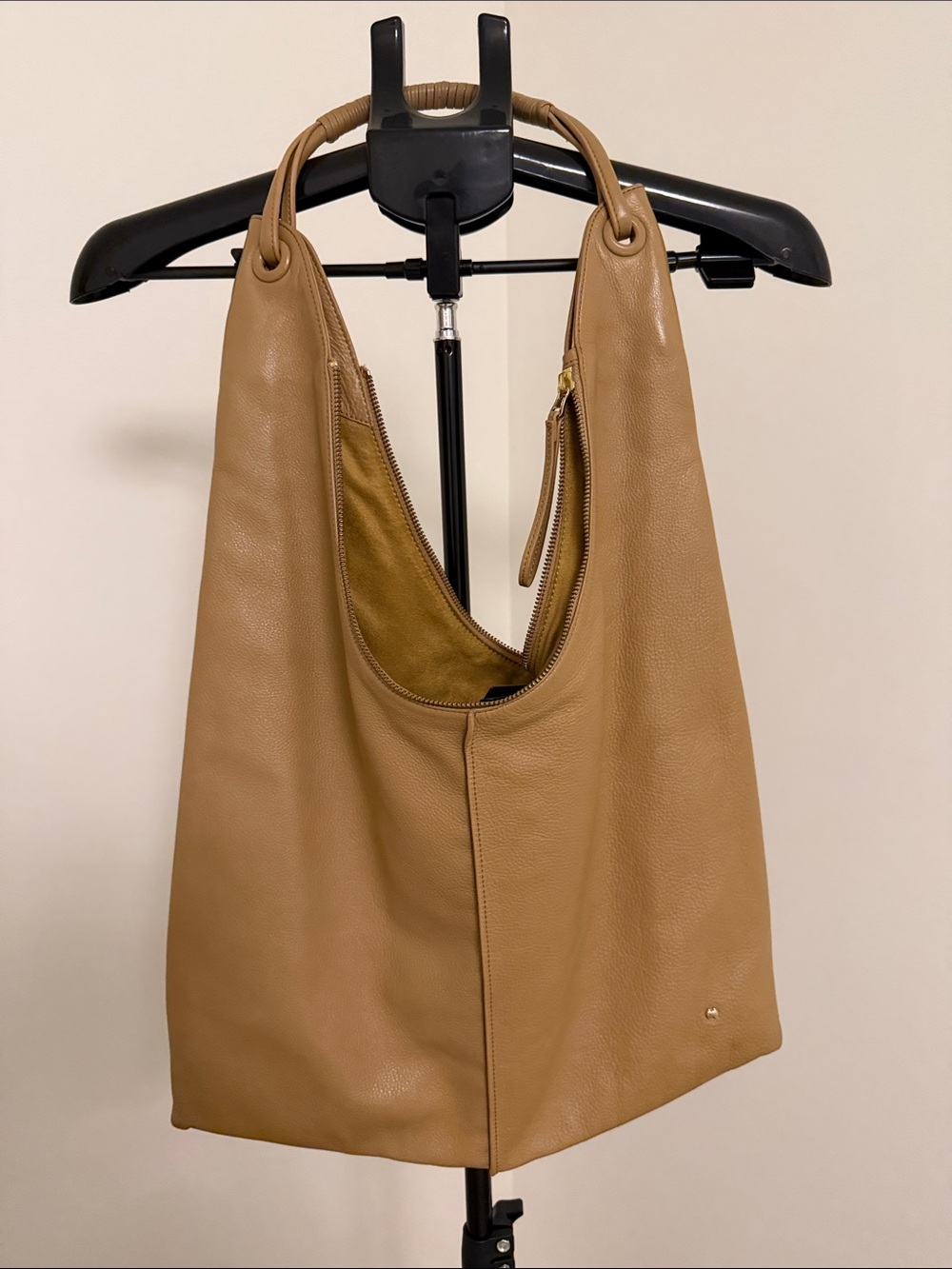 Halston Heritage Tan Leather Shoulder Hobo Bag